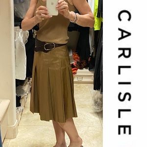 Carlisle Pleated Goldish-Brown Satiny Skirt- Sz 6  🎉HP🎉
